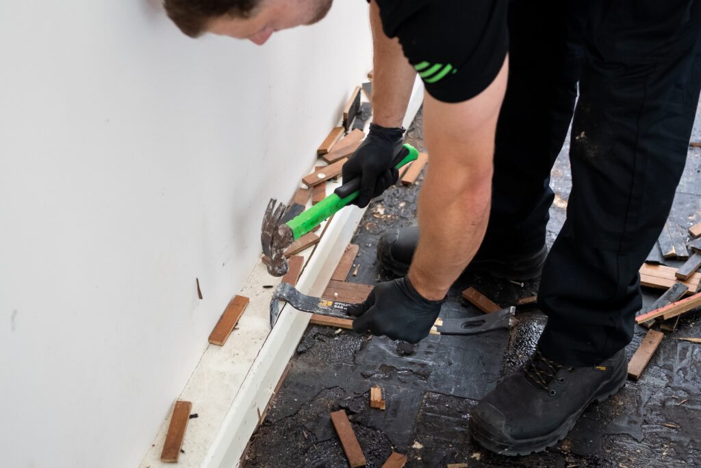 Disaster Care Technician Completing Building Restoration and Reinstatement
