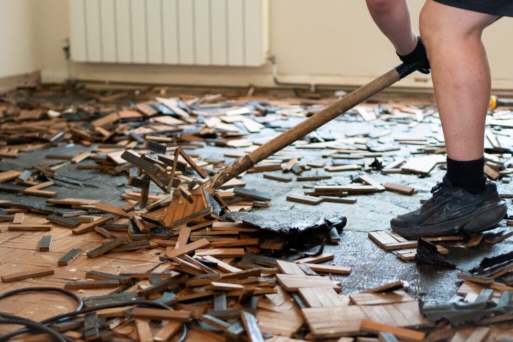 Disaster Care Building Reinstatement Work in Progress Following Property Damage 