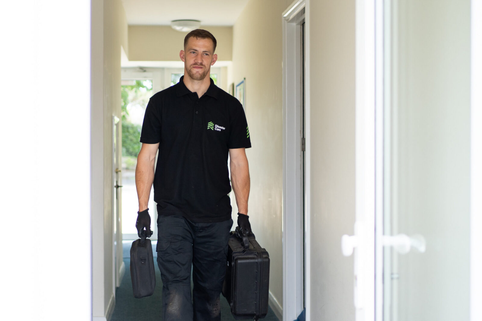 Disaster Care Specialist On Site With Equipment