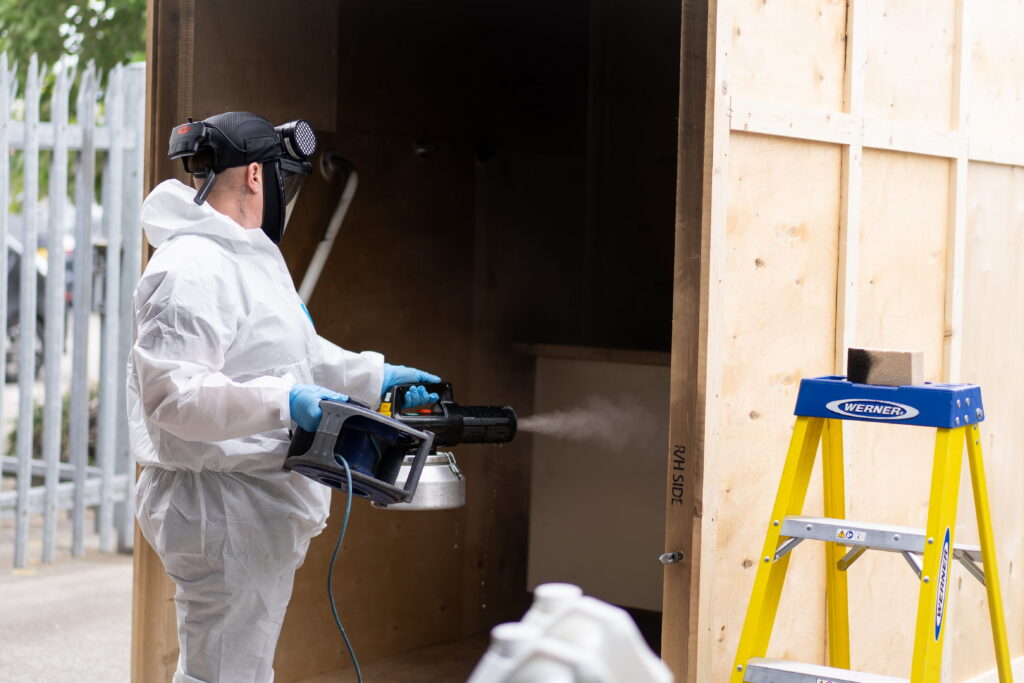 Air Scrubbing Equipment Installed by Disaster Care During Fire Damage Restoration  