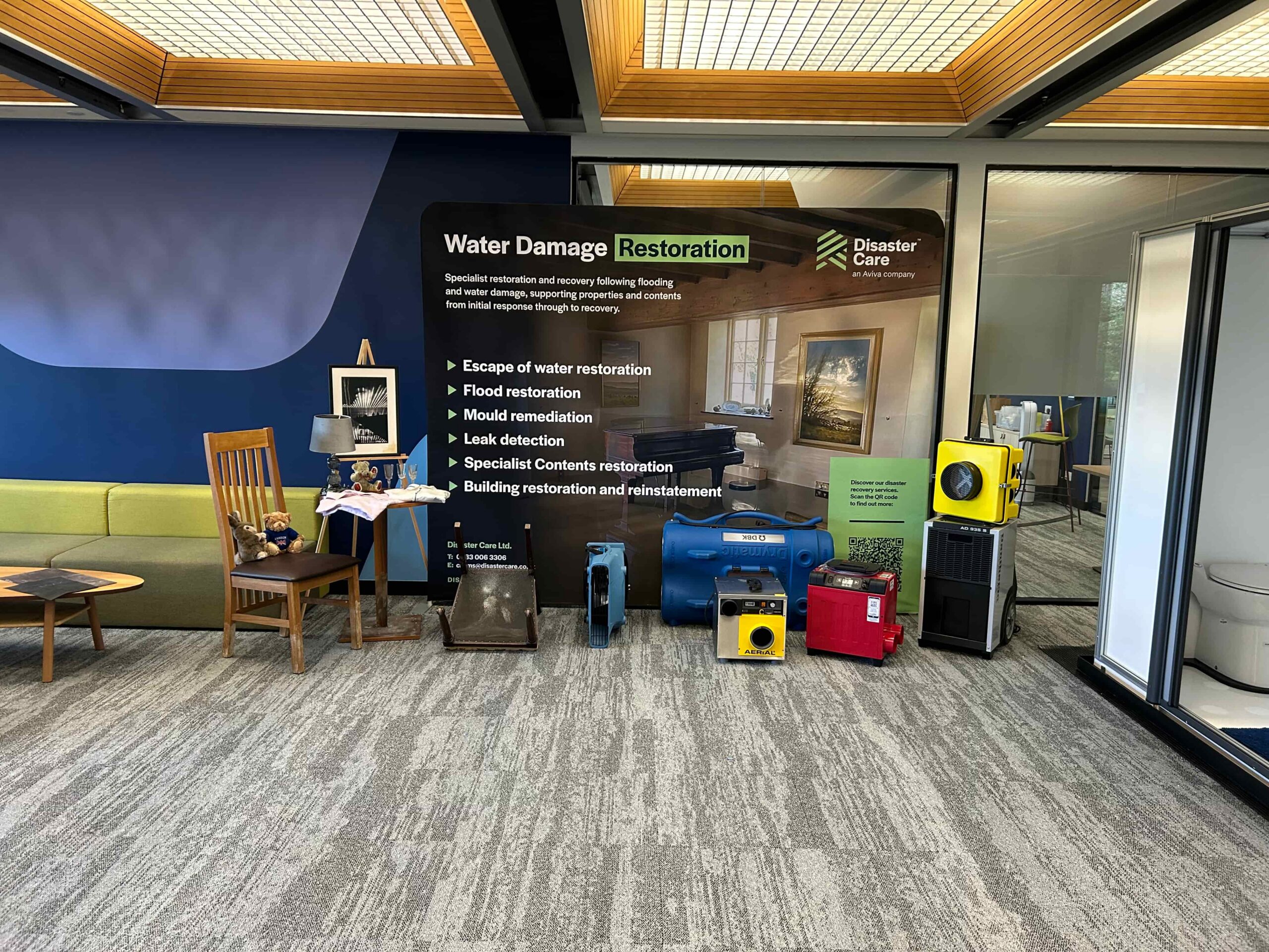 Disaster Care Aviva Tech Lounge Display