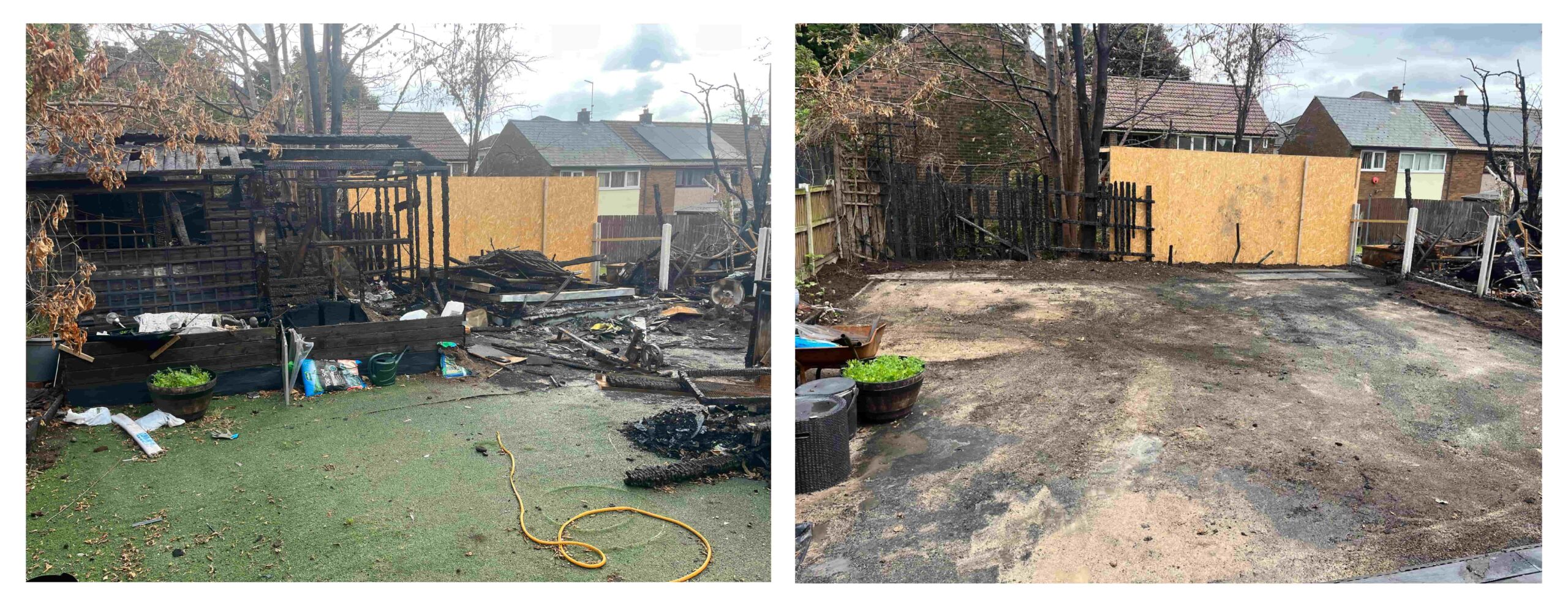 DisasterCare North - Hedgehog Story - Building Before & After Cleanup